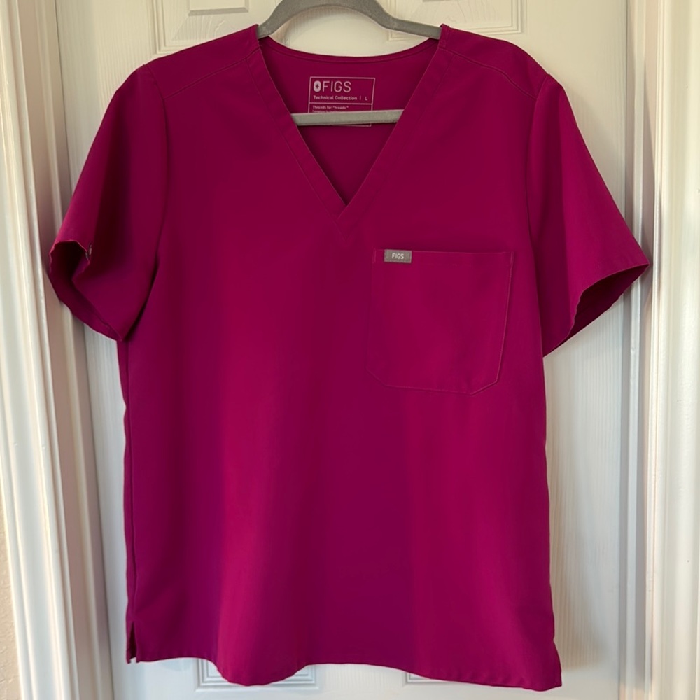 Figs Pink Short Sleeve scrub top